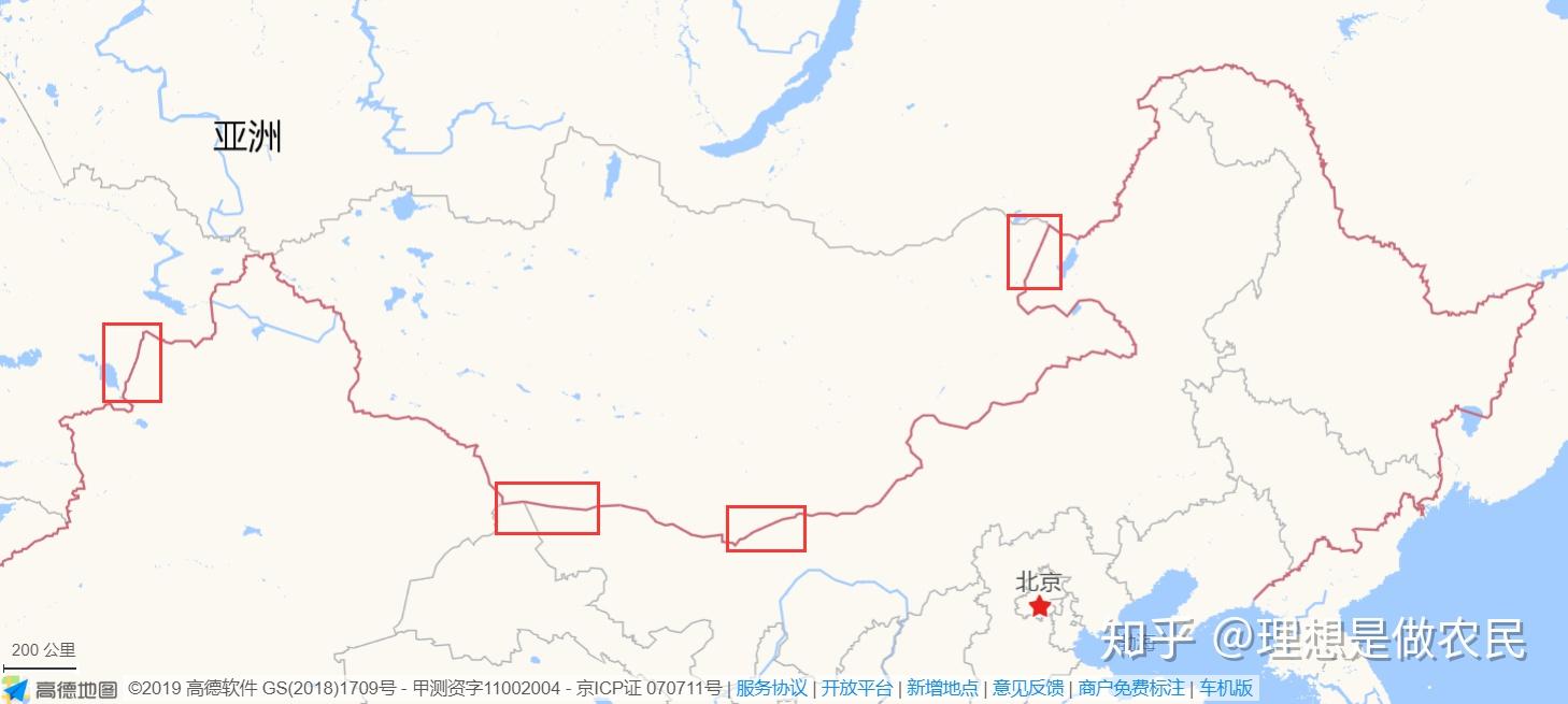 最长的直线国界大概有4段,其中3段都位于中国和蒙古国的边界,1段位于