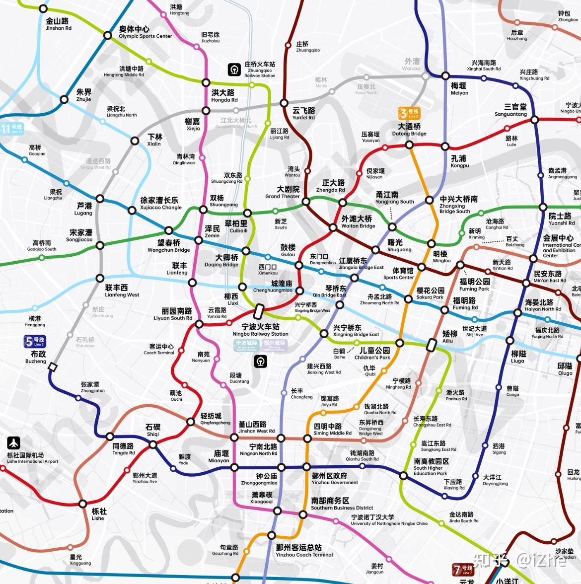 宁波地铁远期规划线路预测图