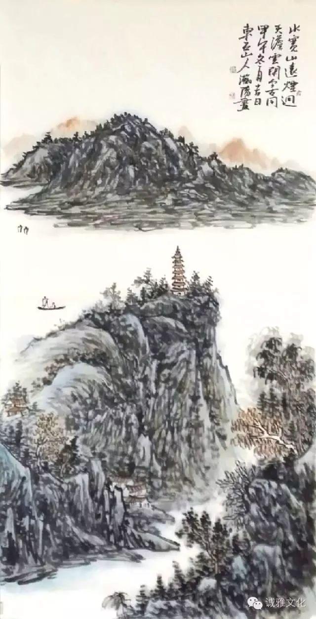 刘翰阳的山水画笔墨精到,力度有加,构图精巧,层次分