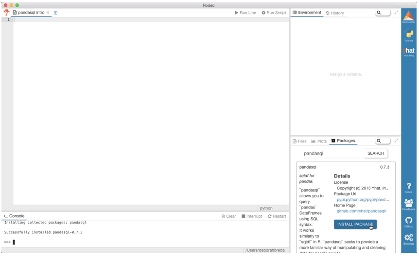 Pandasql python sql 