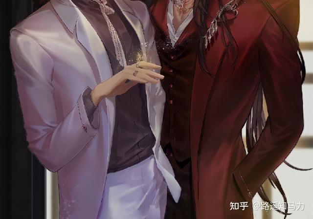 这次的贺图是换上了西装的花怜,一红一白特别帅气.