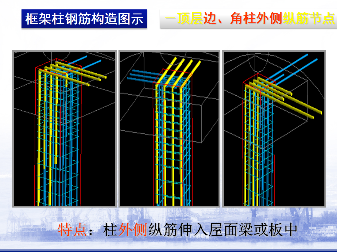 框架柱截面钢筋排布图图片