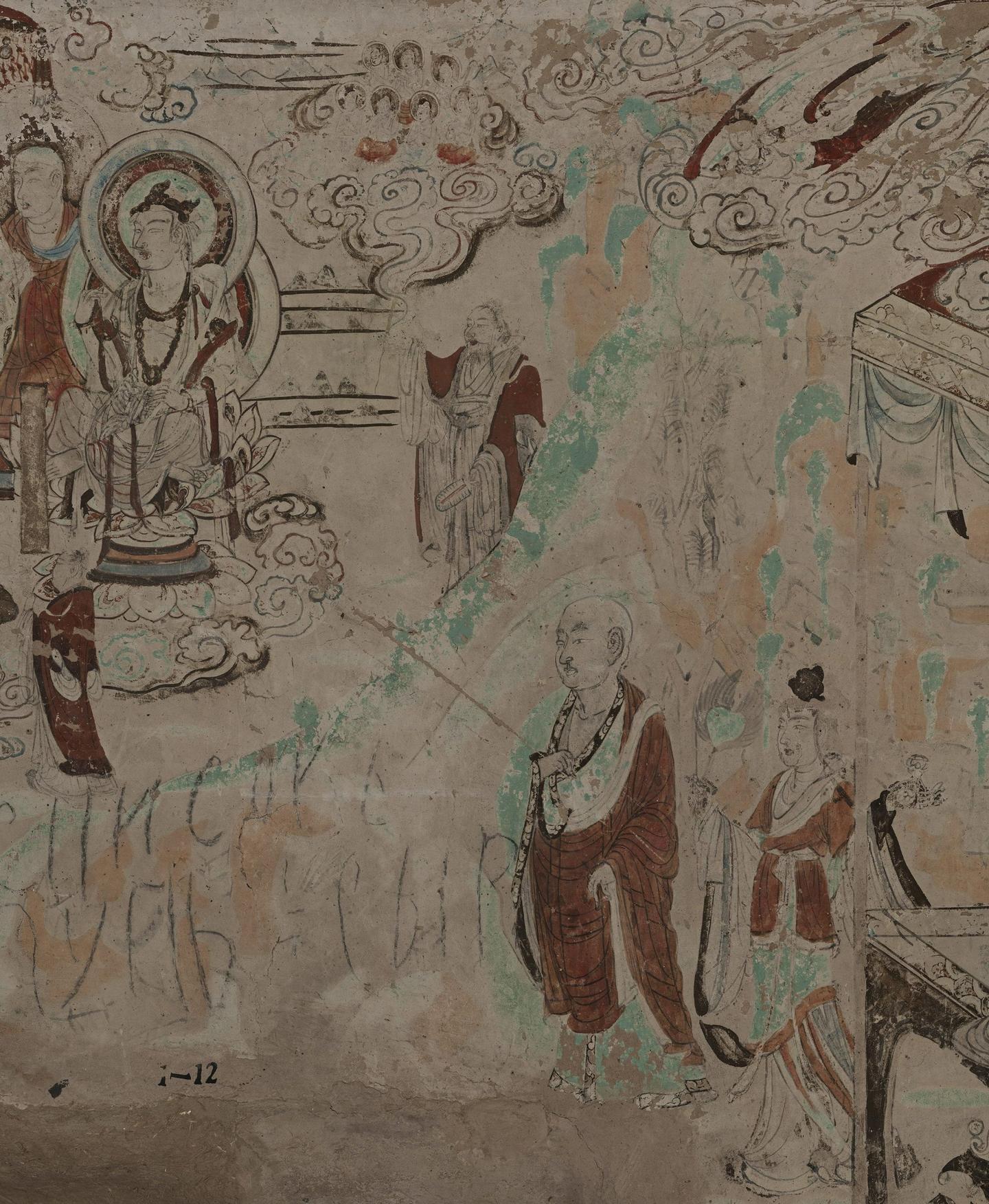 神游千年,大美敦煌】盛唐-103窟-线描至圣:吴道子健朗风格的维 神游千年,大美敦煌】盛唐-103窟-线描至圣:吴道子健朗风格的维