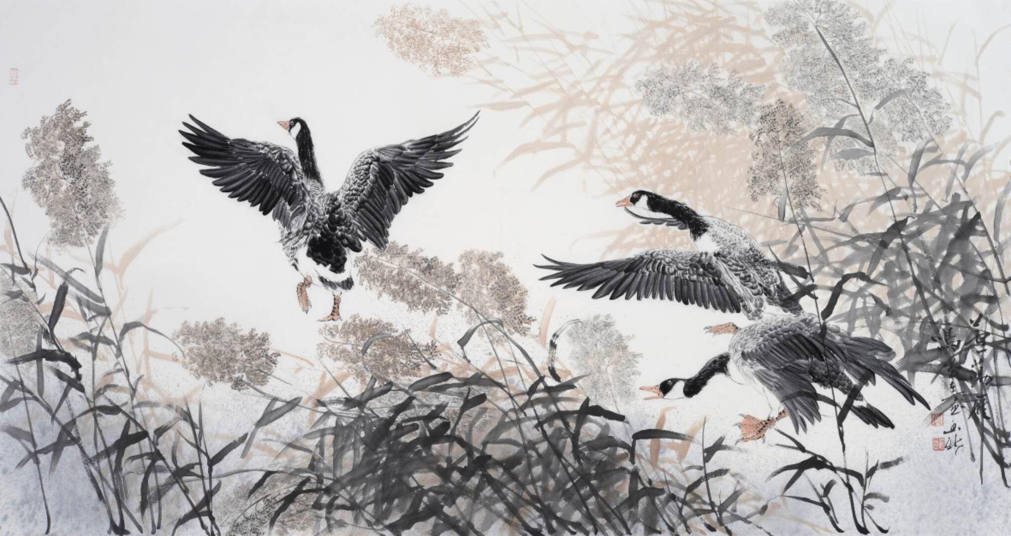 被哄抢的鸿雁画作