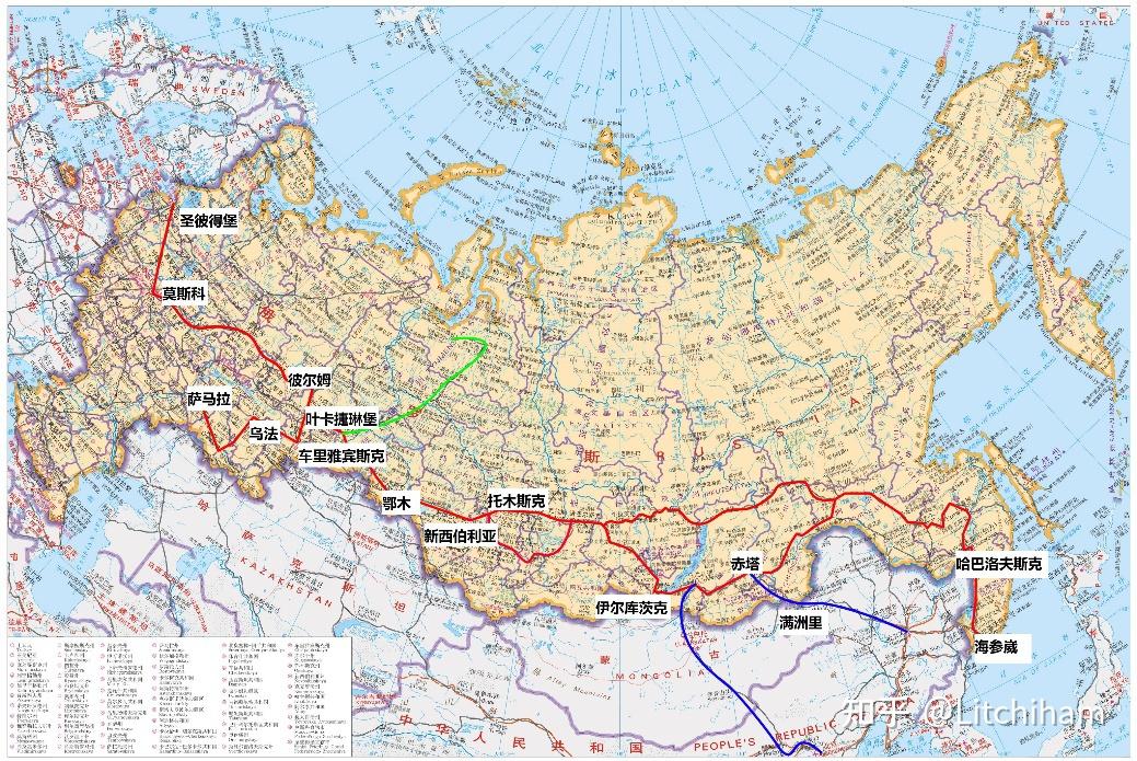 俄罗斯铁路网地图图片