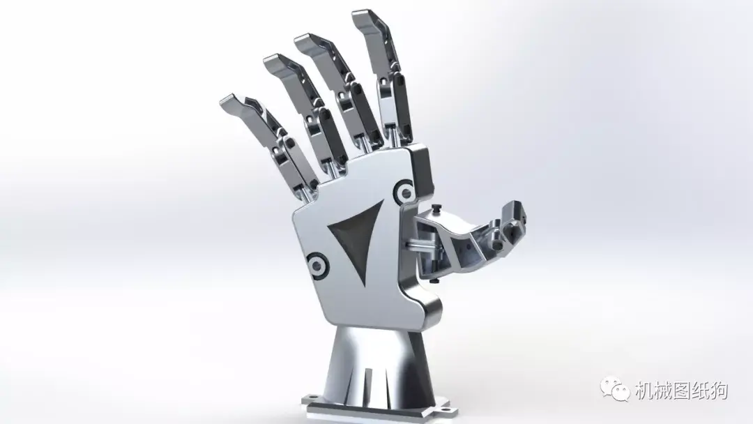 机器人yb2机械手掌简易结构3d图纸solidworks设计