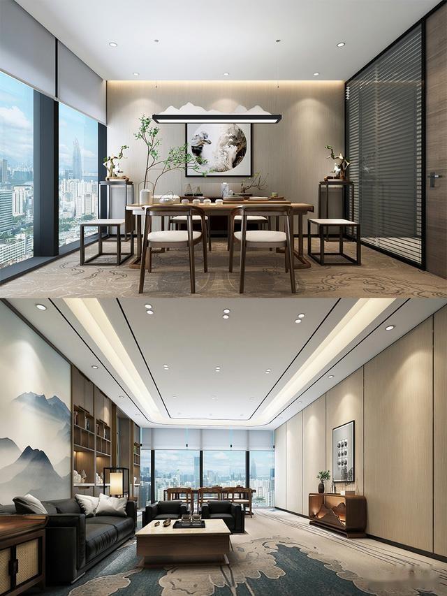 办公室设计_办公室装修效果图_新中式办公室设计有哪些注意的?