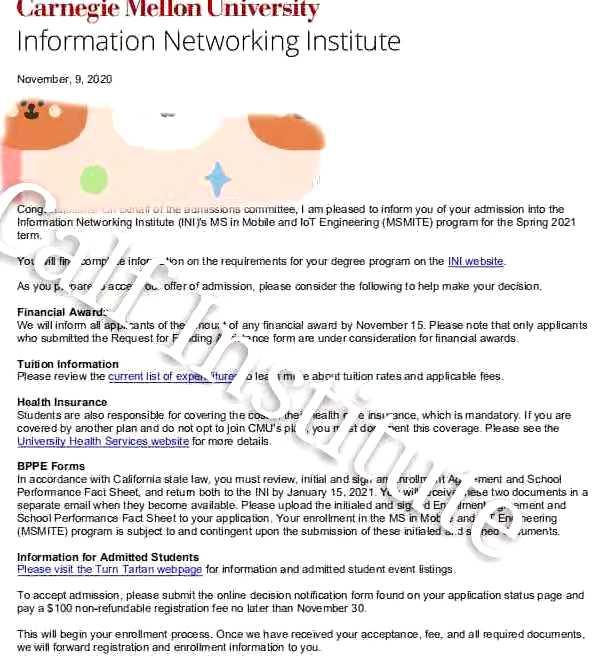 春季入学CMU MS in Mobile and IoT Engineering OFFER +1 知乎