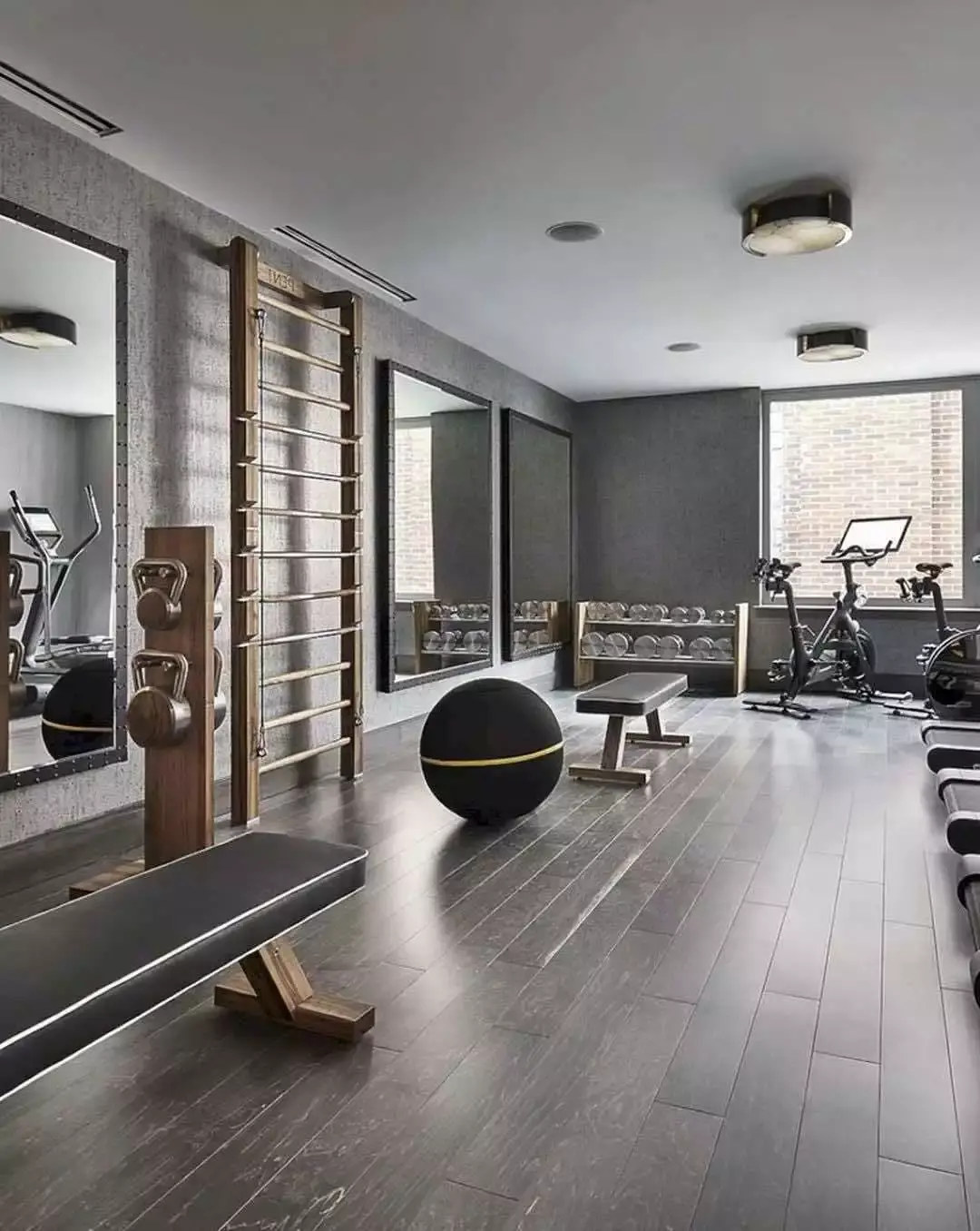 现代健身房全景 - 效果图交流区-建E室内设计网