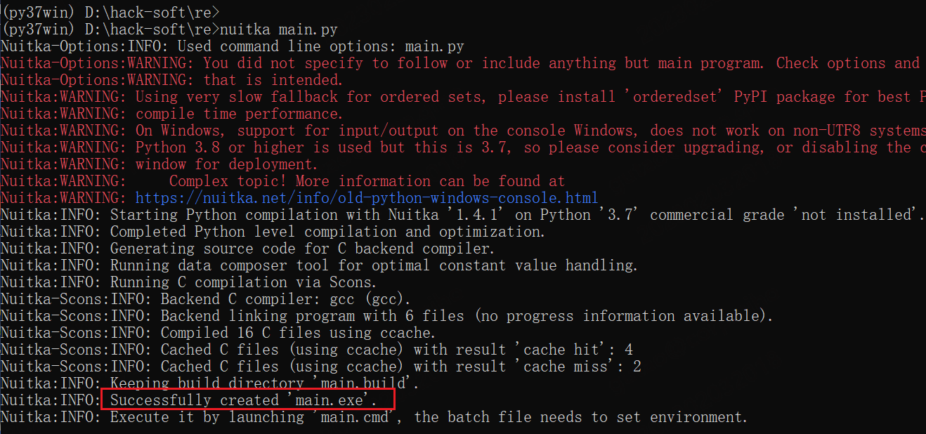 Python exe nuitka 