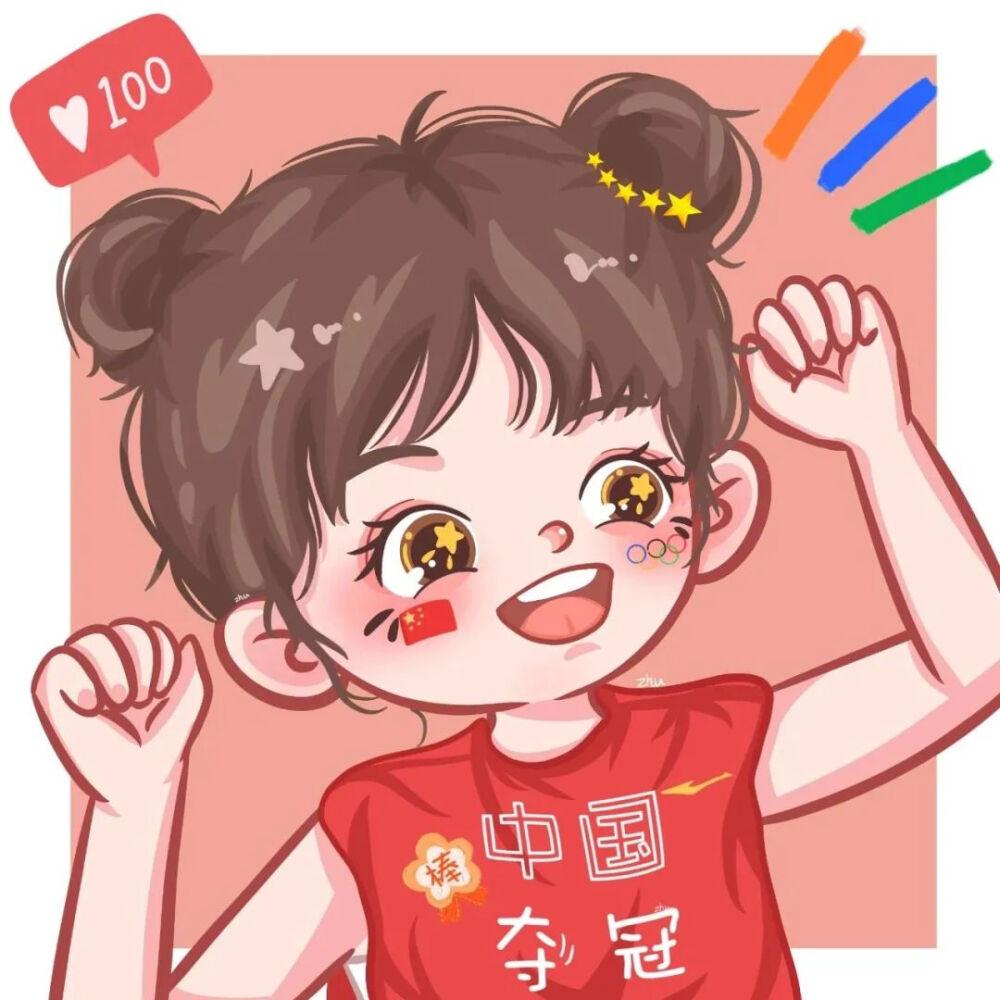 奥运会头像目光所及皆为华夏五星闪耀皆为信仰