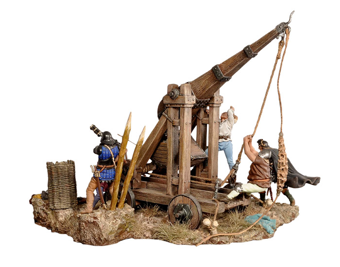 冷兵器时代的攻城大炮投石机