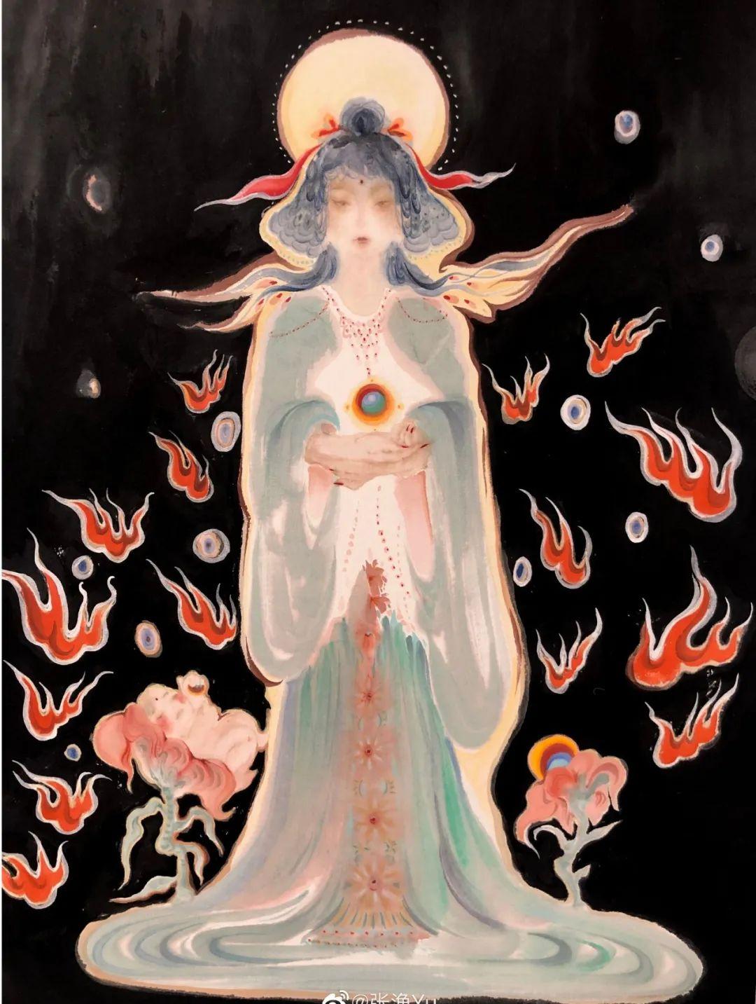 【艺术世界】新国风水墨画｜传统五色在张渔笔下交织出瑰丽画面 - 知乎