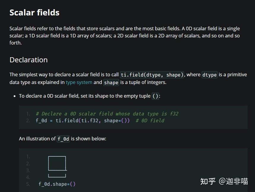 Taichi-1.1.3+Scalar fields+0d简单测试 - 知乎