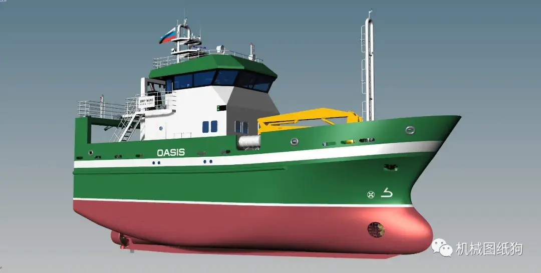 海洋船舶smallseinertrawler小型拖网渔船造型3d图纸rhino设计附stp