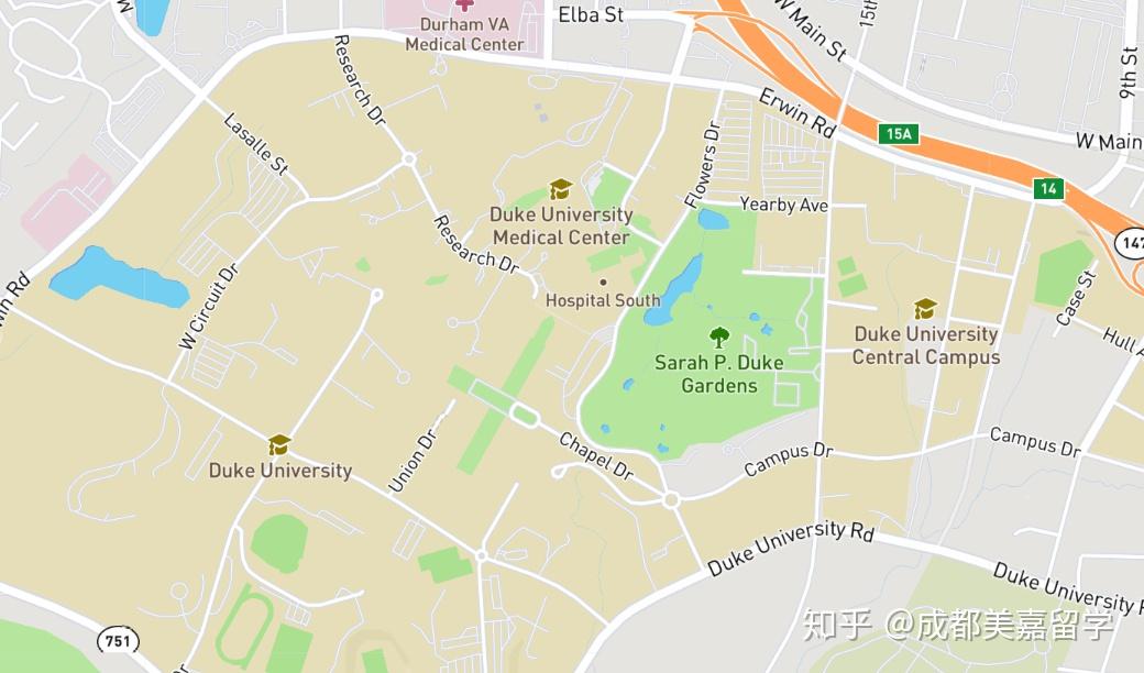 杜克大学地图图片