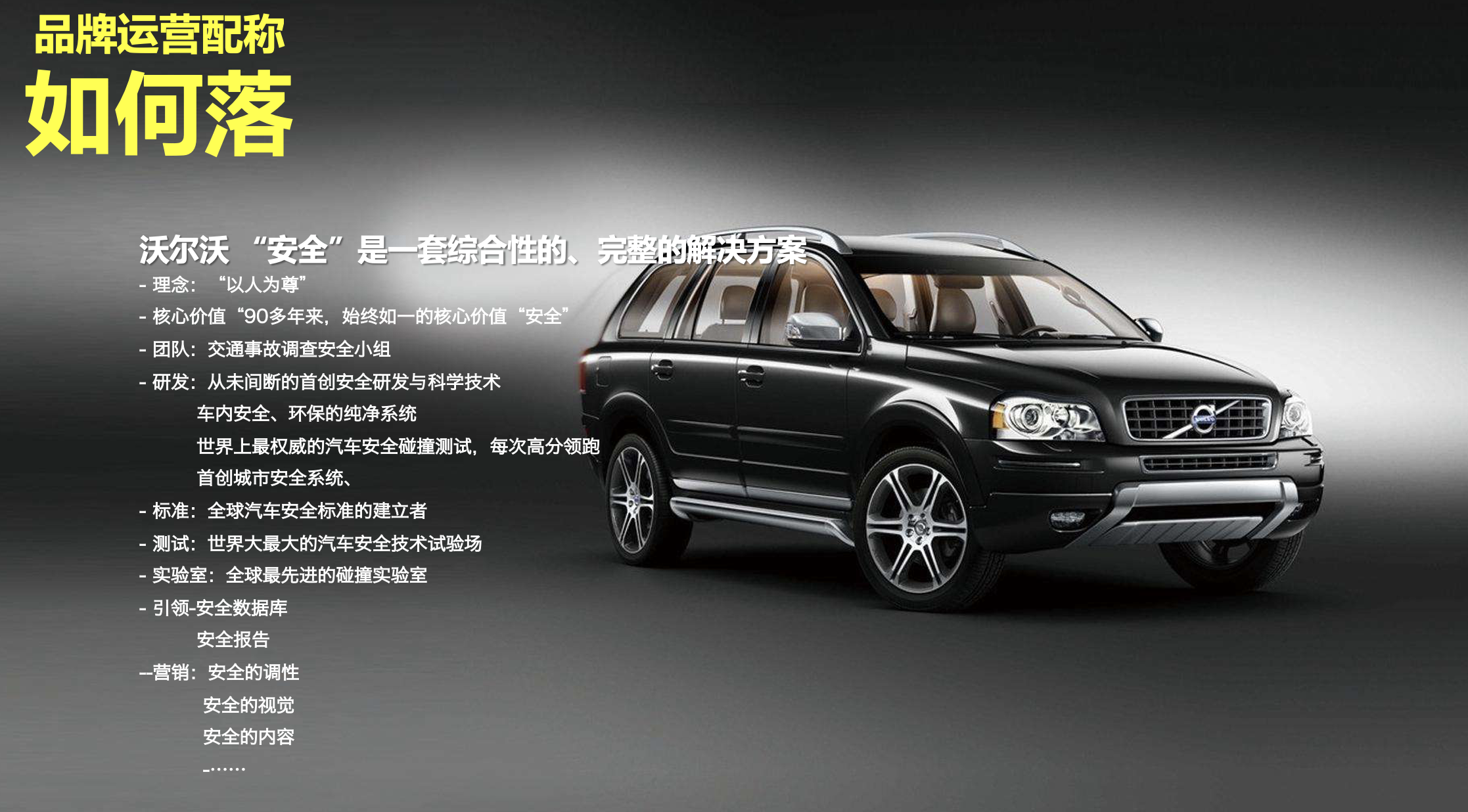 案例一:沃尔沃安全定位的运营配称落地