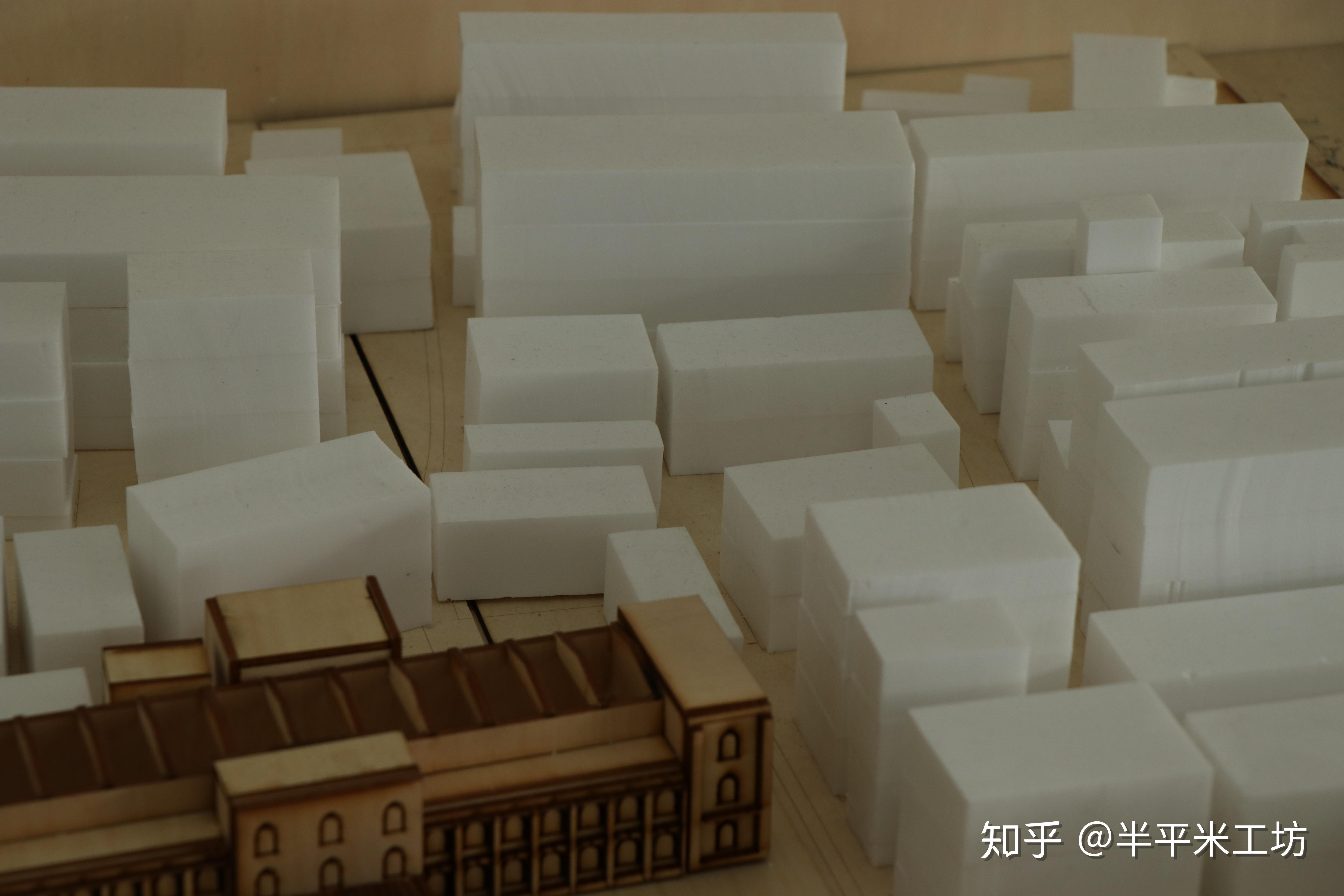 泡沫砖主要用途:用于草模--推敲体块 场地模型--表现周边建筑2, 主