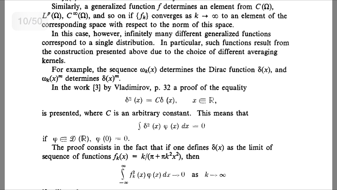 既然狄拉克函数不是平方可积的,如何理解连续