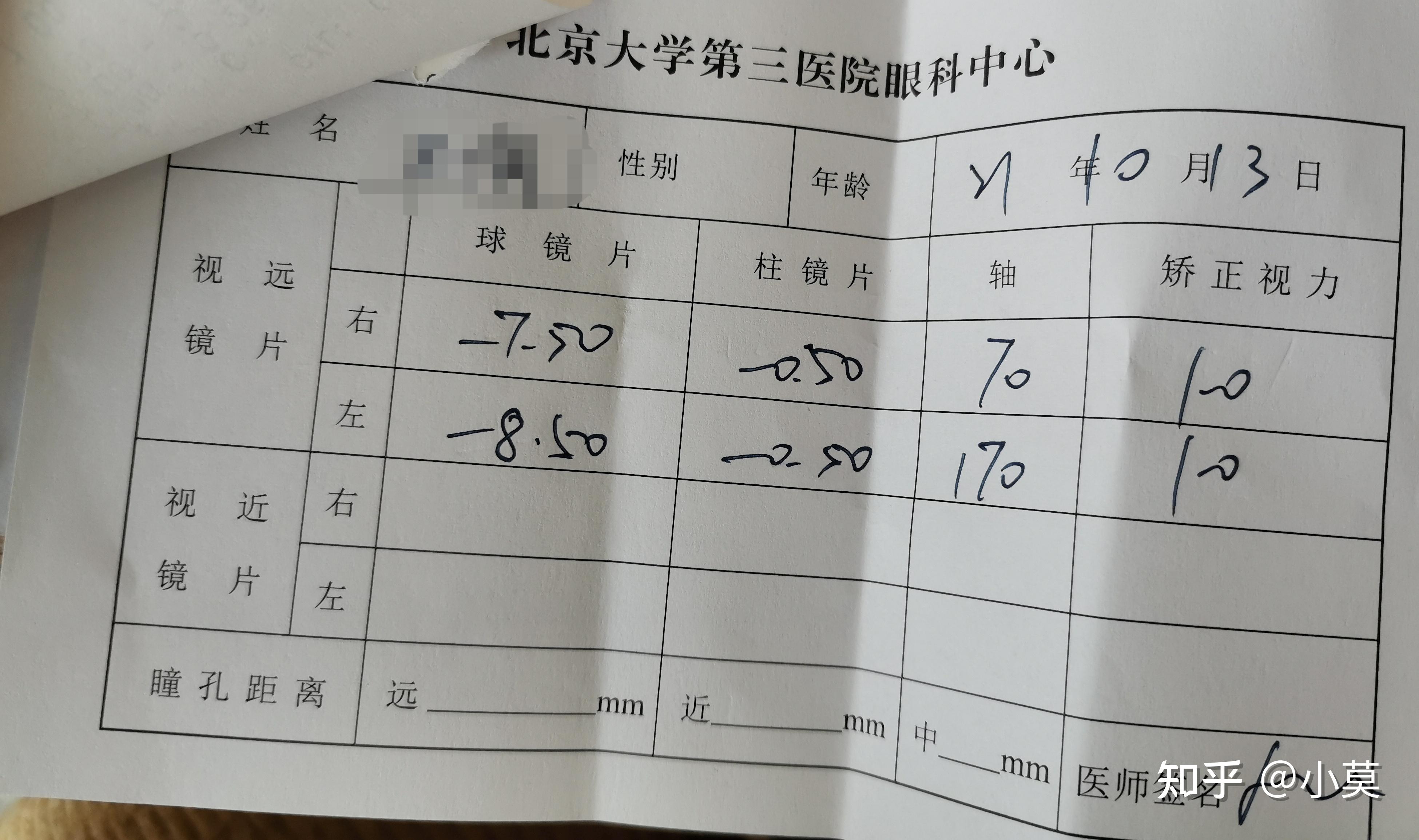 人工验光,看e,然后红的绿的哪个更清楚.给了一张手写单.