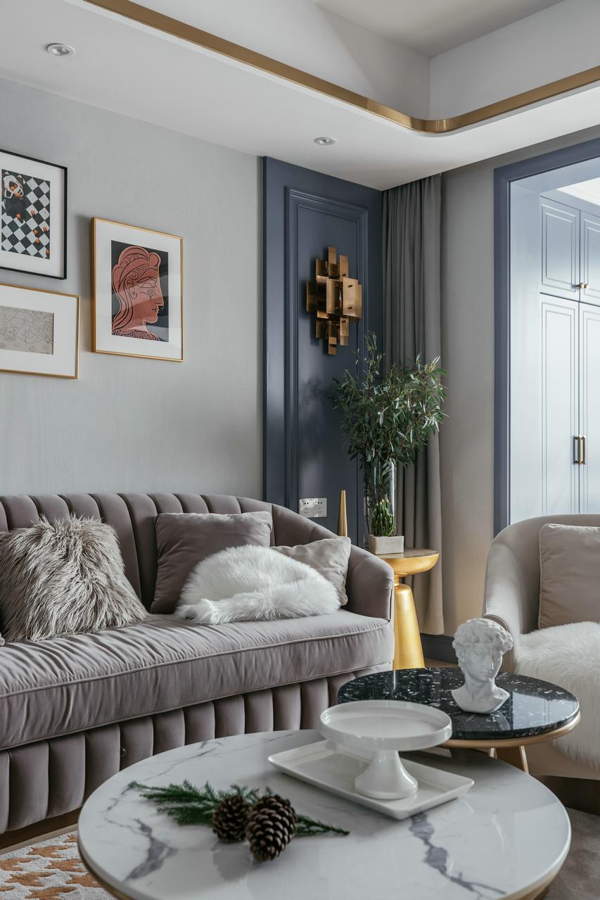 装修效果图135平美式风格装修案例轻奢华丽的气息