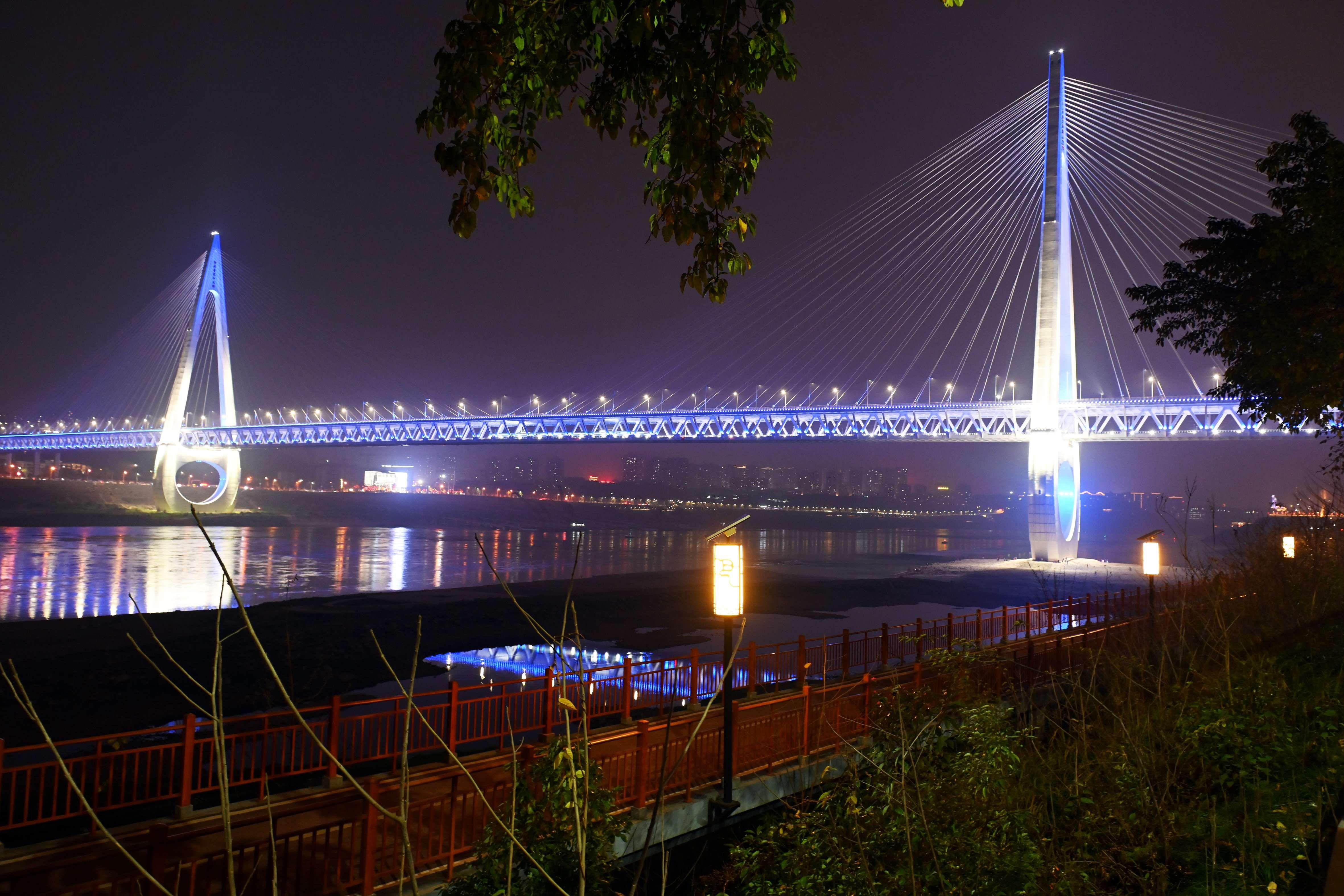 涪陵长江大桥夜景图片图片