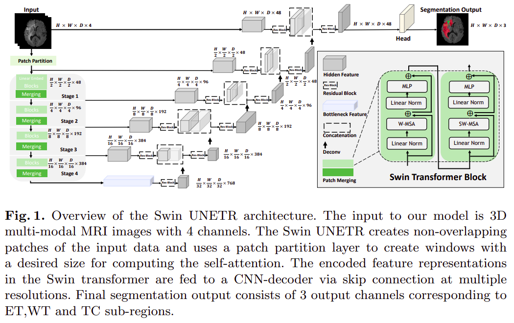 【arXiv:2201】Swin UNETR：用于 MRI 图像中脑肿瘤语义分割的 Swin Transformers - 知乎