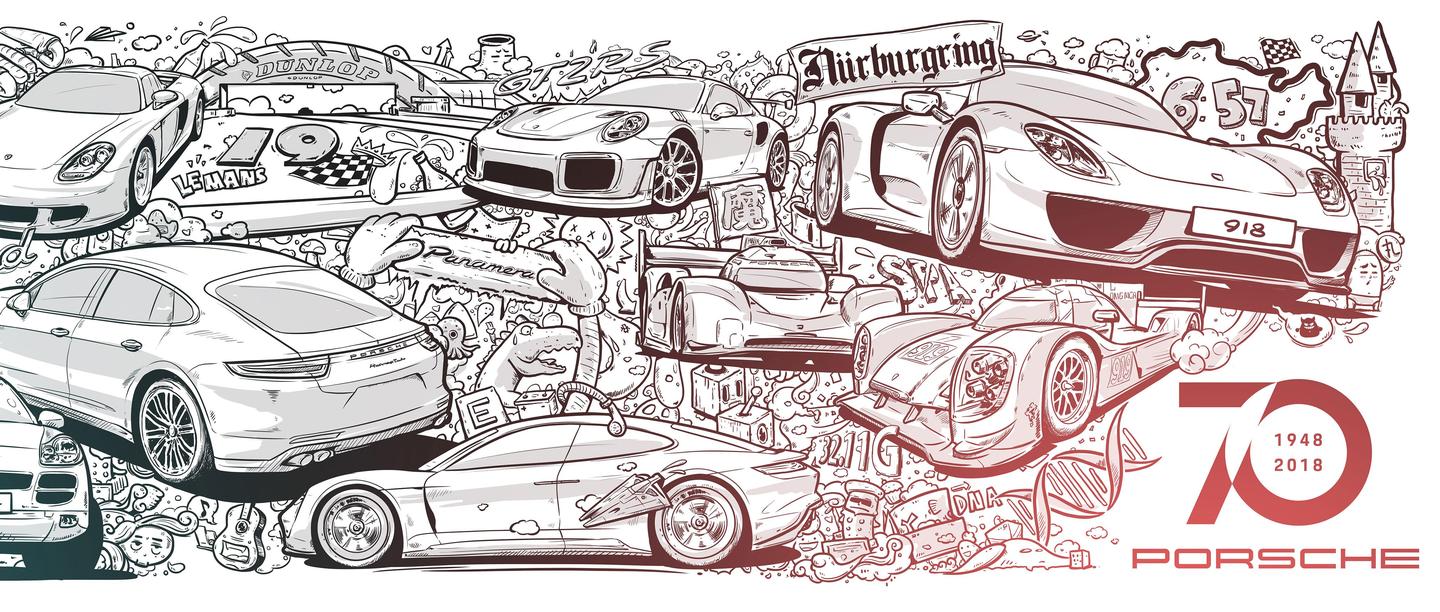 这张保时捷的"清明上河图"里,涵盖了保时捷70年跑车制造史