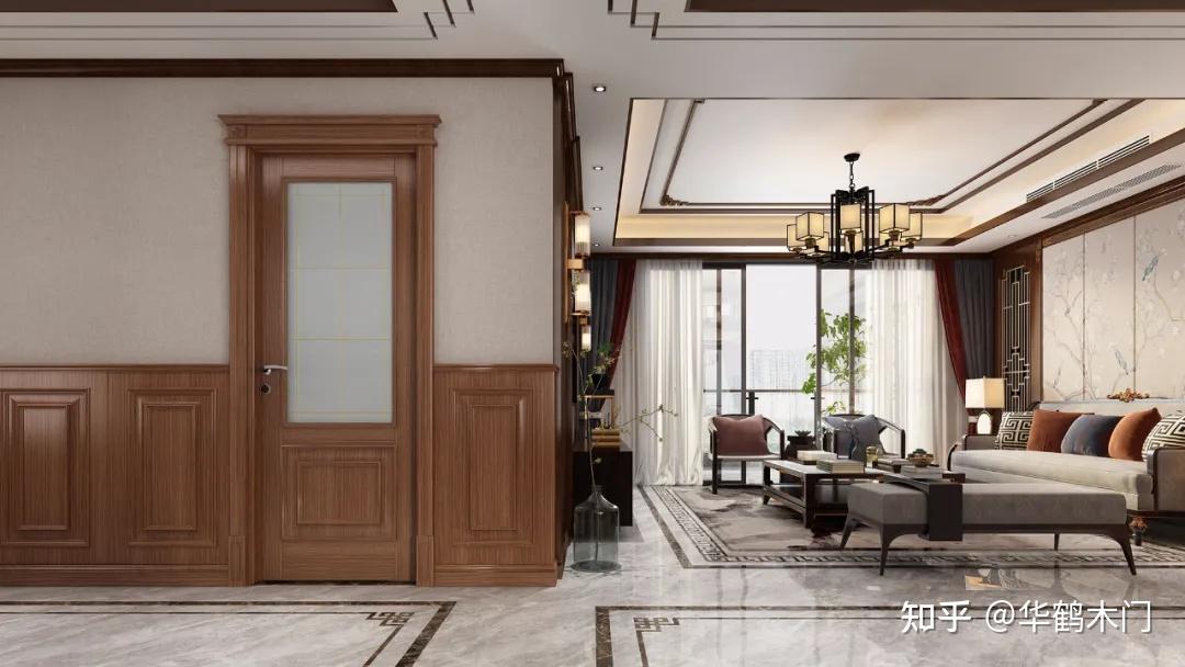 突出全屋主体风格木装产品包括背景墙,墙裙,垭口,踢脚线,窗套等,在