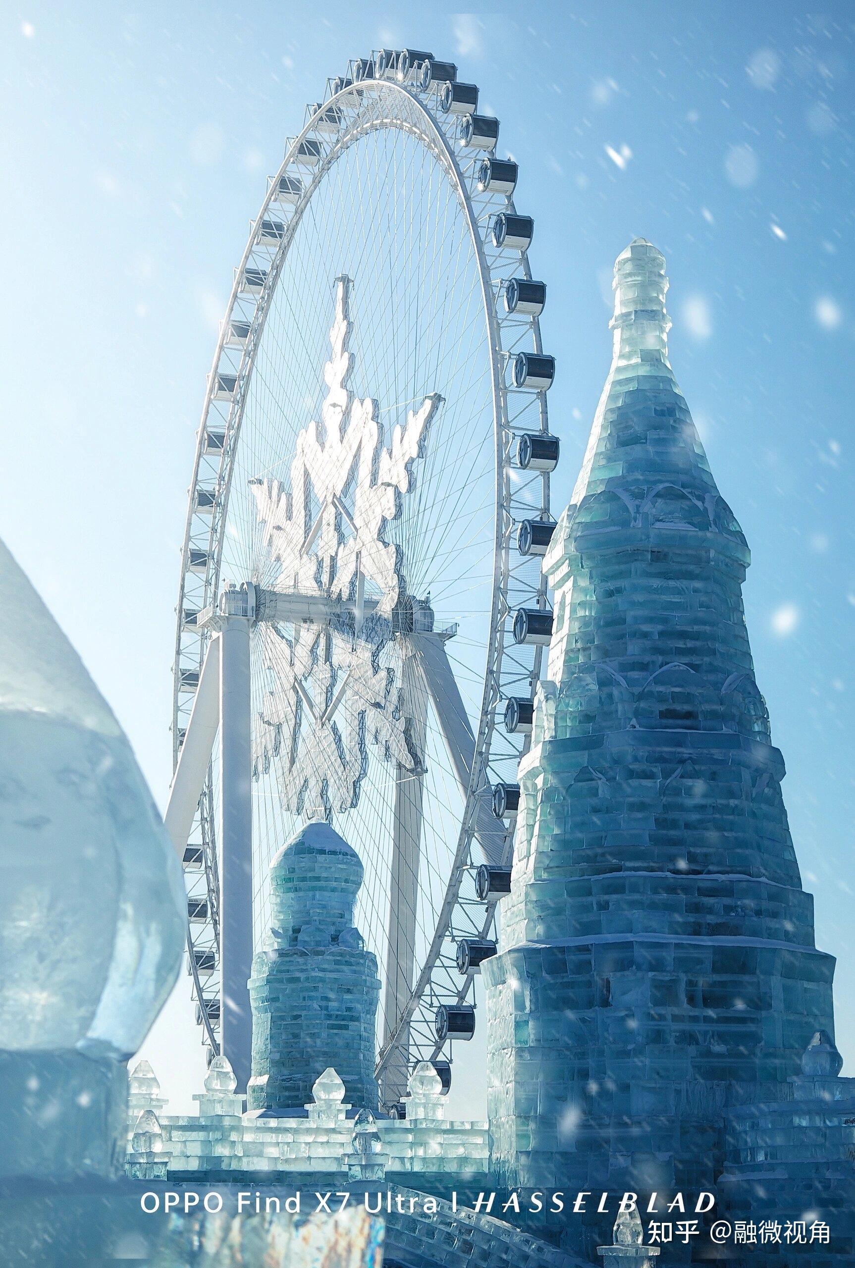 若是拍壮观的冰雕,因为人太多,构图就显得尤为重要,多利用门框作框架