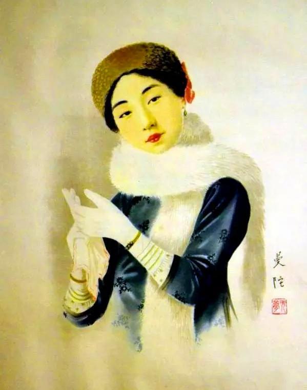 郑曼陀将现实中衣着时尚,思想开放的女学生作为月份牌的主要素材,受到