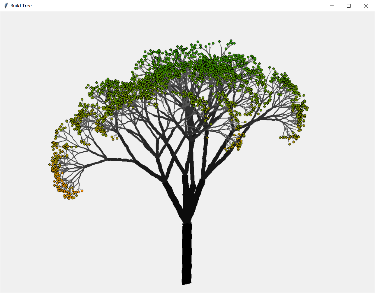 实践使用python画一棵递归分形树