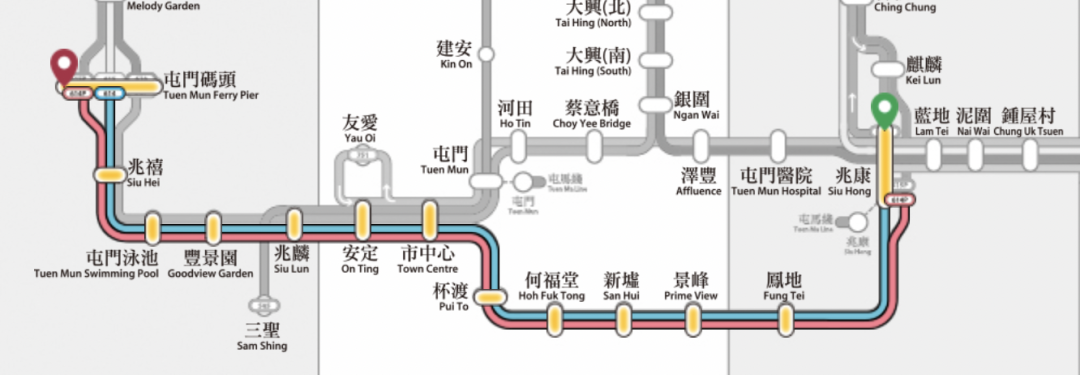 2 地铁区域内兆康地铁站轻铁双铁加持,一站到屯门市中心,三站可到元朗