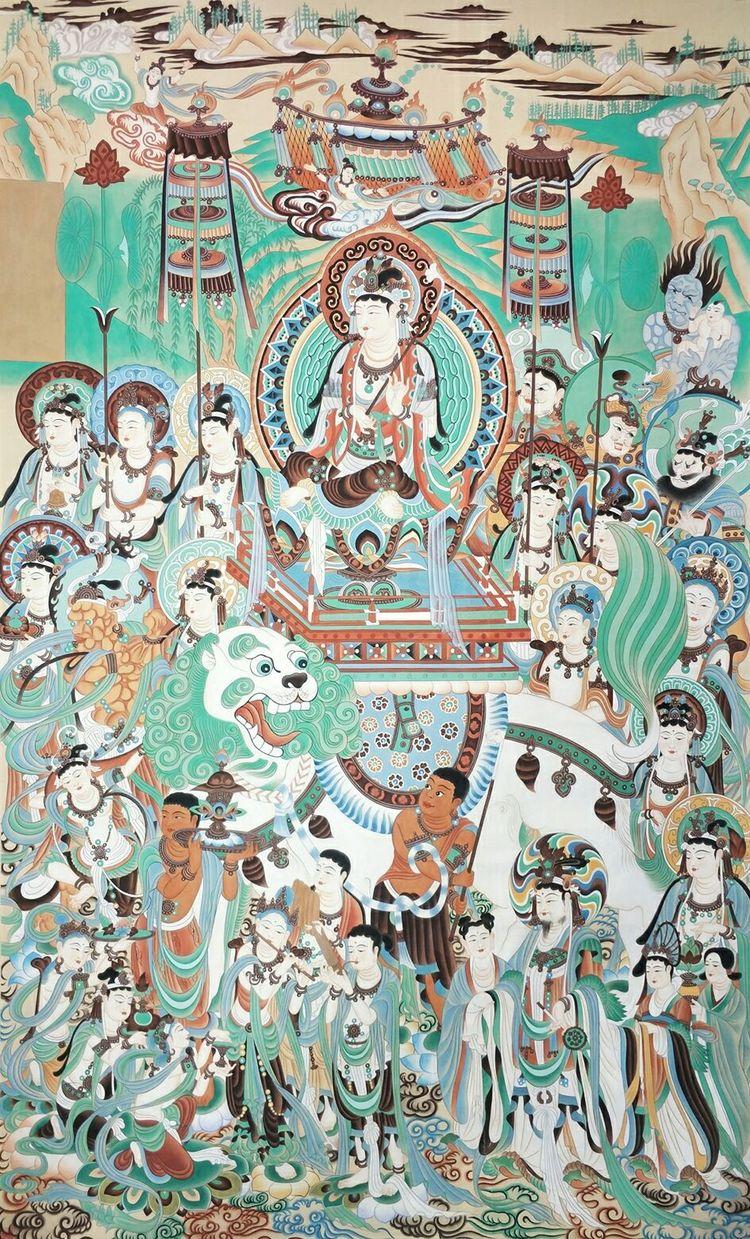 【神游千年，大美敦煌】中唐-159窟西龛-彩塑；文殊普贤经变画：随行乐舞伎，动感十足【高清大图】 - 知乎