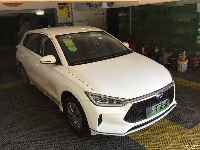 记录爱车比亚迪e2的第一次洗澡清清爽爽颜值闪亮