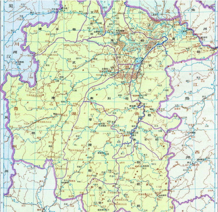 荆州七郡地图图片