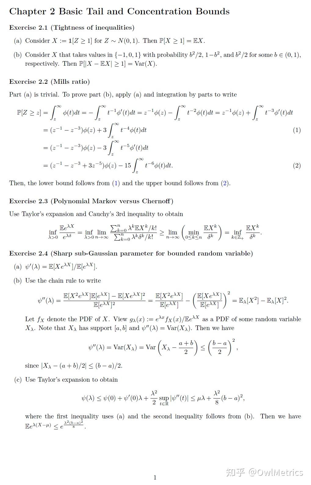 Wainwright高维统计学Chapter 2 [Solutions] 知乎