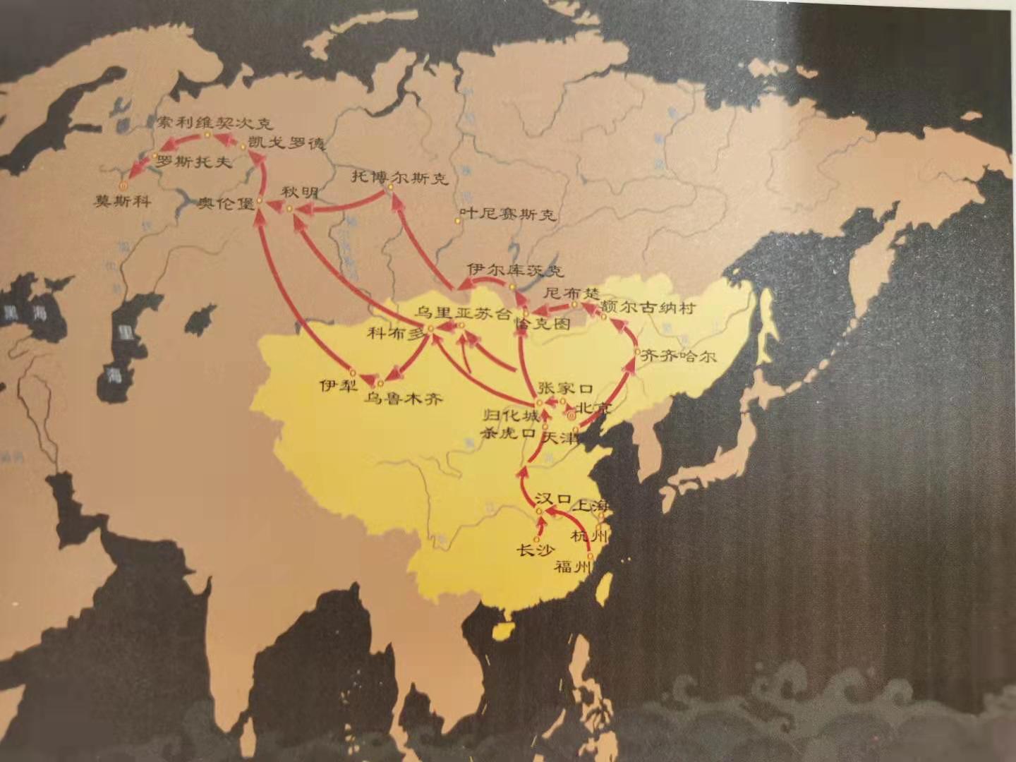 茶叶之路简图晋商对俄贸易路线图了解晋商兴起,发展,衰败的原因