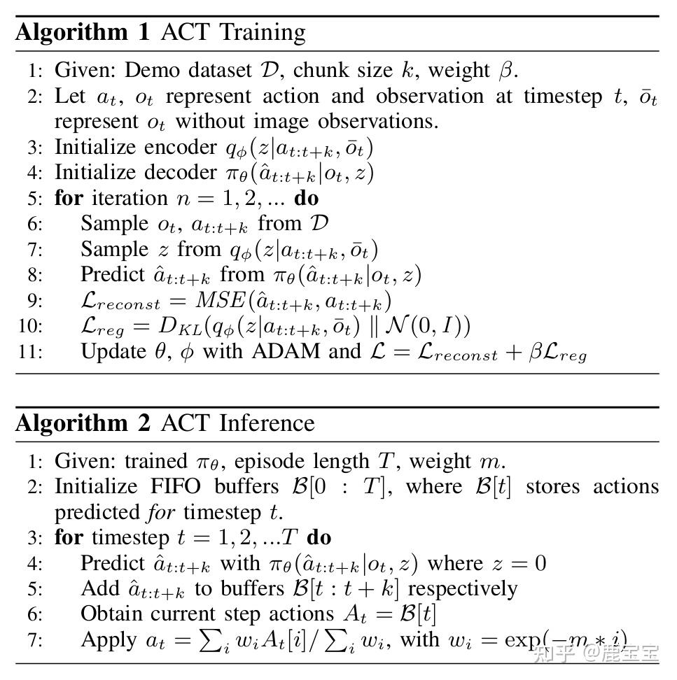 ACT - Action Chunking with Transformers 【论文笔记】 - 知乎