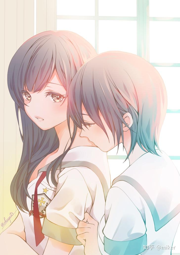 俩人组合百合风动漫图片