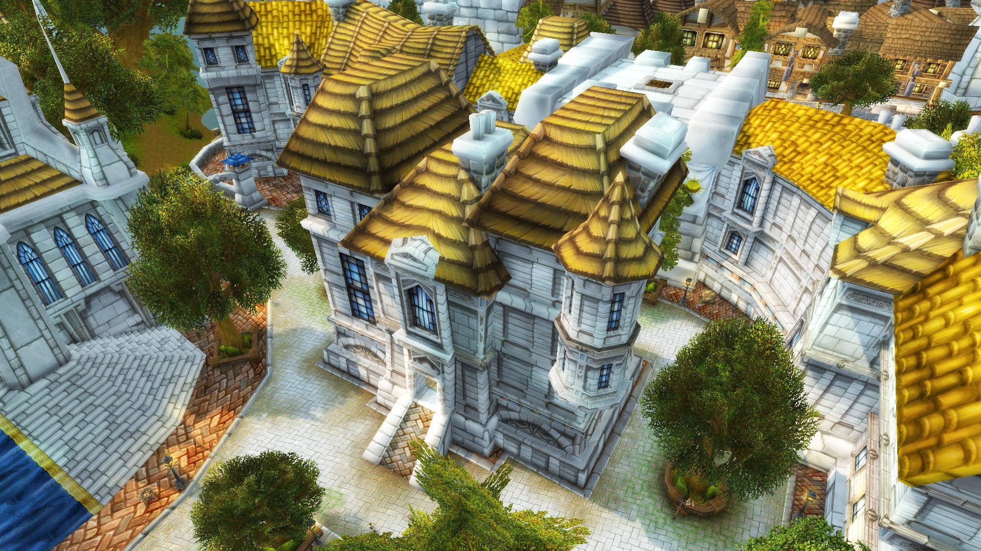 教堂广场是暴风城最高的建筑-光明大教堂所在区域,整个区域也是围绕