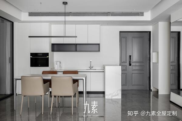 九素案例丨黑白现代简约的家,打造空间高级感 - 知乎