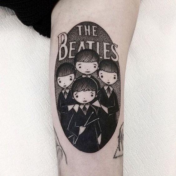 【纹身素材】披头士《艾比路》专辑封面50周年,好多人纹了同款纹身