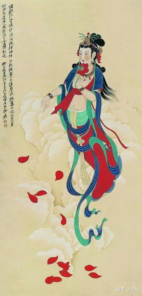 天女散花图》张大千- 知乎