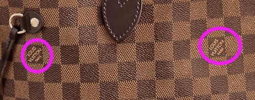 1,从形状辨别lv neverfull老花包真假