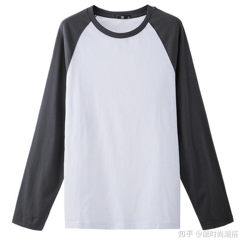 推荐单品:撞色插肩袖长t如今,撞色风在时尚圈甚是流行,设计师们敢于