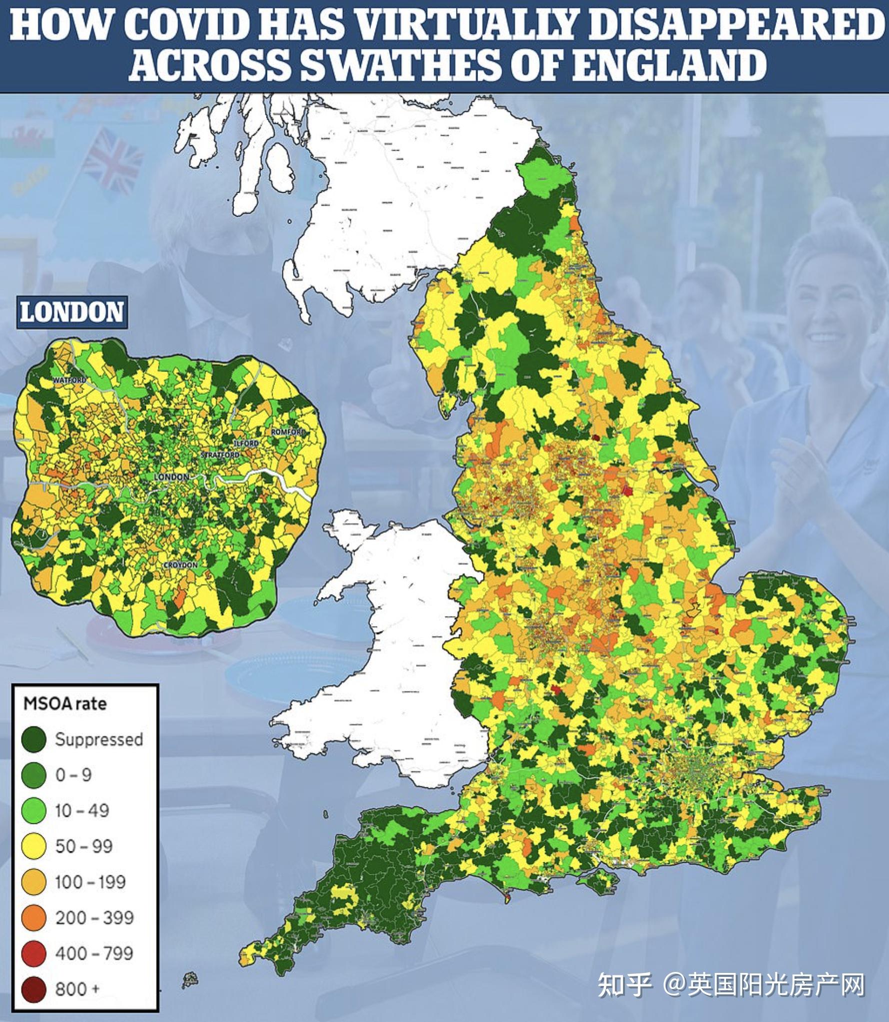 英国多地伦敦部分地区新增确诊接近零