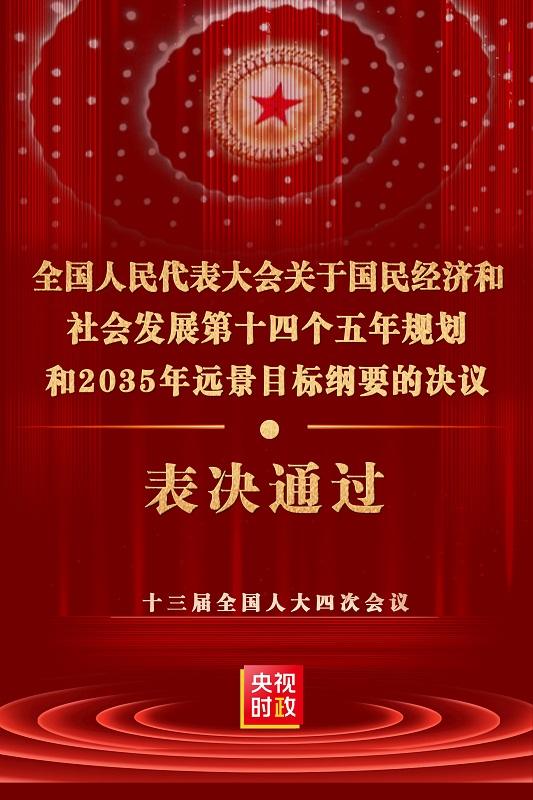【两会看点】全国人大表决通过"十四五"规划和2035远景目标