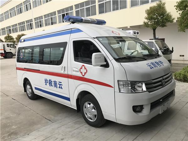福田G7救护车工厂报价大全 120急救车长轴高顶重症监护型救护车多少钱一台