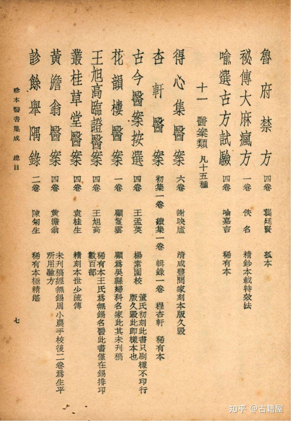 14册民国版中医古籍《珍本医书集成》 - 知乎